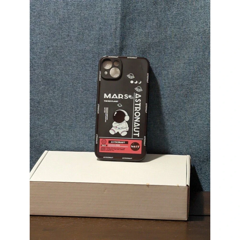 Astronaut Space Phone Case iPhone 14 Pro Max Slim Black TPU NASA Style Cover New